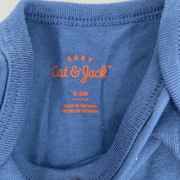 Baby Cat & Jack 0-3 months lot of 2 Blue Plaid Crab Shorts Romper Jumpsuit New - Picture 5 of 8